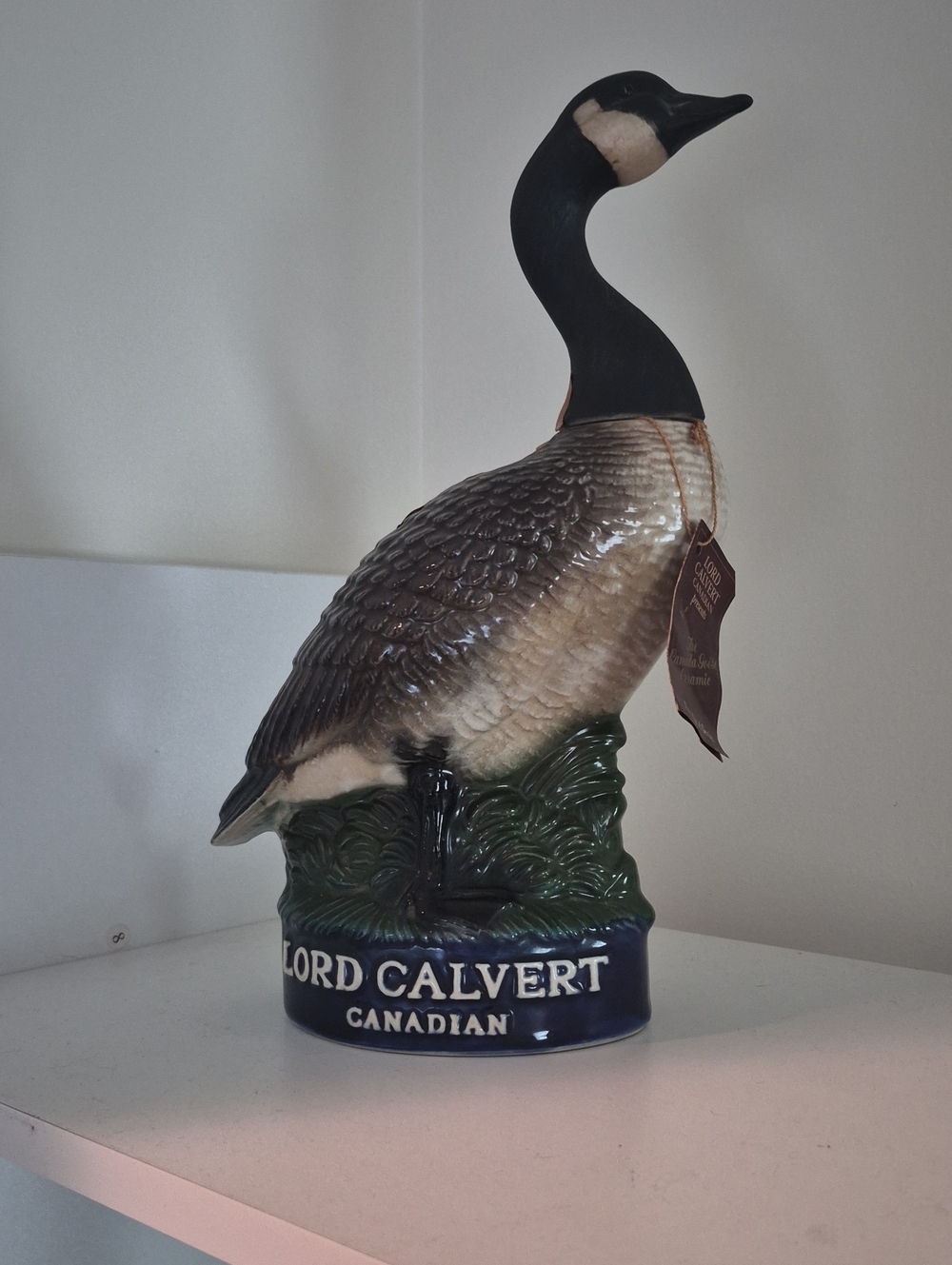 Ceramic Canada Goose Decanter - Black, Brown, Green